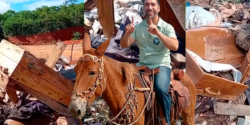 Descarte irregular de caixões retirados do Cemitério Municipal de Itararé próximo à estação de tratamento de água