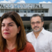 Montagem com duas pessoas em frente ao Paço Municipal de Itapeva, usada na capa da reportagem sobre a cassação do mandato da prefeita e a posse do vice.