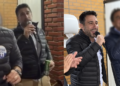 João Fadel em confraternização privada em Apiaí durante situação de emergência em Itararé
