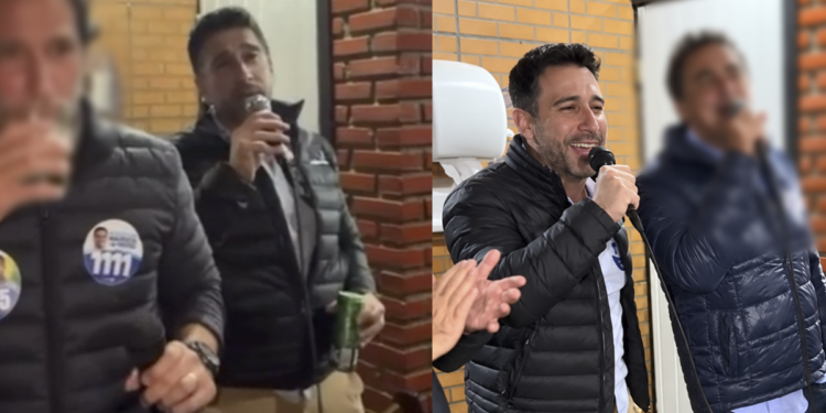 João Fadel em confraternização privada em Apiaí durante situação de emergência em Itararé