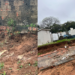 Muro do Cemitério Municipal de Itararé após desabamento registrado depois das chuvas